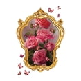 thumbnail image 3 of Adhesivos de pared creativos con marco de espejo con rosas rosadas y culata, 3 of 4