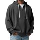 thumbnail image 1 of pstuiky camisas de manga larga para hombre, Sudadera informal de cuello redondo con capucha, media cremallera y bolsillo de manga larga de color liso para hombre Tops casuales para hombres xxl, 1 of 5