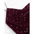 thumbnail image 6 of ZAFUL Prom Dress for Women's Trendy Side Slit Stars Velvet Cami Short Dress Red Wine M, 6 of 9