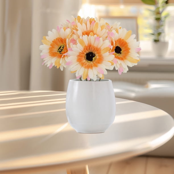 RKSTN artificial flowers for outdoors 6 Pc Set Of Artificial Chrysanthemum Silk Flowers 10.23 In Suitable For Mother's Day Easter Family Kitchen Wedding Decoration