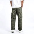 thumbnail image 6 of GINGTTO Men's Cargo Camo Pants, Baggy Flex Wide Leg Fashion Y2K Streetwear Drawstring Stretch, 6 of 8