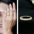 thumbnail image 3 of Rosec Jewels Certified Moissanite Half Eternity Ring - Minimal Stackable Ring for Women - D-VS1 Quality, 10K Yellow Gold, US 13.00, 3 of 9