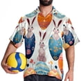 thumbnail image 4 of Easter Men's Short Sleeve Spread Collar Beach Shirts Casual Printed Button Down Unisex Summer Tops, 4 of 6