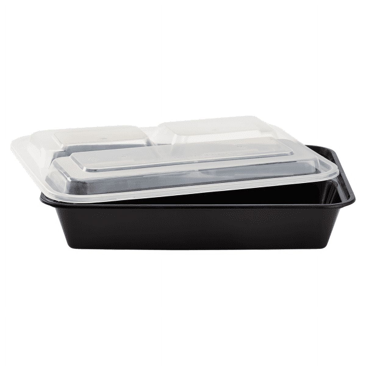 32oz Black Disposable Plastic Round Microwavable Food Container