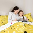 thumbnail image 4 of Manfei Cute Geometric Star Twin Comforter Sets, Circular Dot Bedding Set, Yellow Black White, Colorful Stars Reversible 2 Pieces, 1 Comforter and 1 Pillowcase, 4 of 6