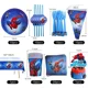 thumbnail image 2 of Platos, vasos, pañuelos, tenedores y cucharas de cumpleaños con temática de Spider Man, decoraciones para fiestas, 2 of 5