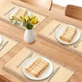 thumbnail image 2 of Unique Bargains 6pcs Woven Placemats with Tassels Beige 17.7"x11.8", 2 of 6