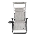 thumbnail image 2 of Bliss Hammocks GFC-451WP 31 Inch Zero Gravity Chair with Canopy and Tray, Gray, 2 of 5