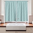 thumbnail image 2 of Ambesonne Floral Kitchen Curtains, Daisy Blooms Outline Doodle, 55"x45", Pale Blue Off White, 2 of 3
