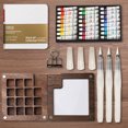 thumbnail image 6 of Ditregsr Travel Paint Palette Portable Watercolor Set Wooden Grid Paint Box (15 Grid), 6 of 9