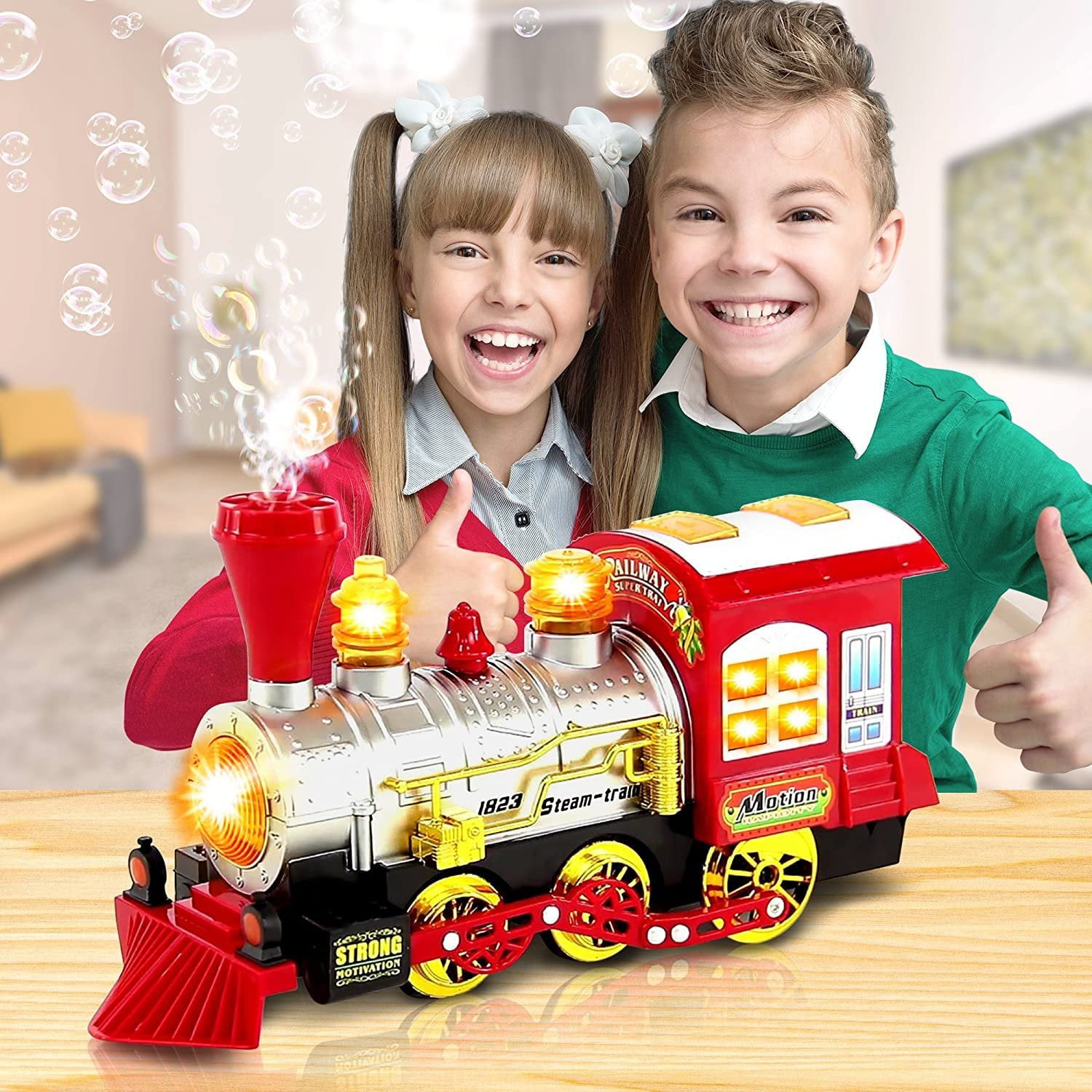ArtCreativity Bubble Blowing Train with Lights, Music and Movement - Battery Operated, 1 Count
