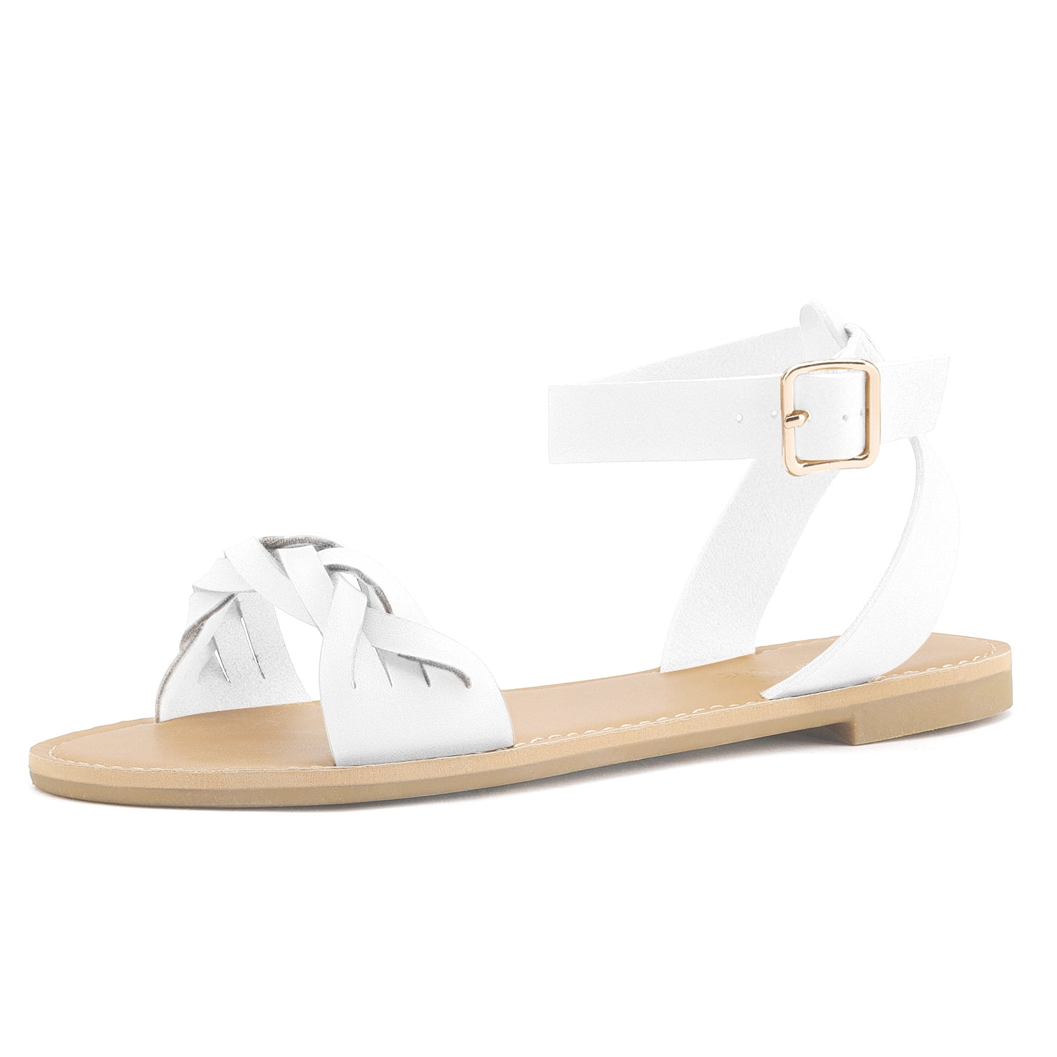 white one strap sandals