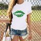 thumbnail image 1 of Puntoco Liquidación de camisetas cortas para mujer Camiseta de manga corta con cuello redondo y estampado informal a la moda para mujer, 1 of 5