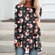 thumbnail image 2 of Camiseta de manga larga con cuello redondo y estampado navideño para mujer Pompotops qwe24299, 2 of 5