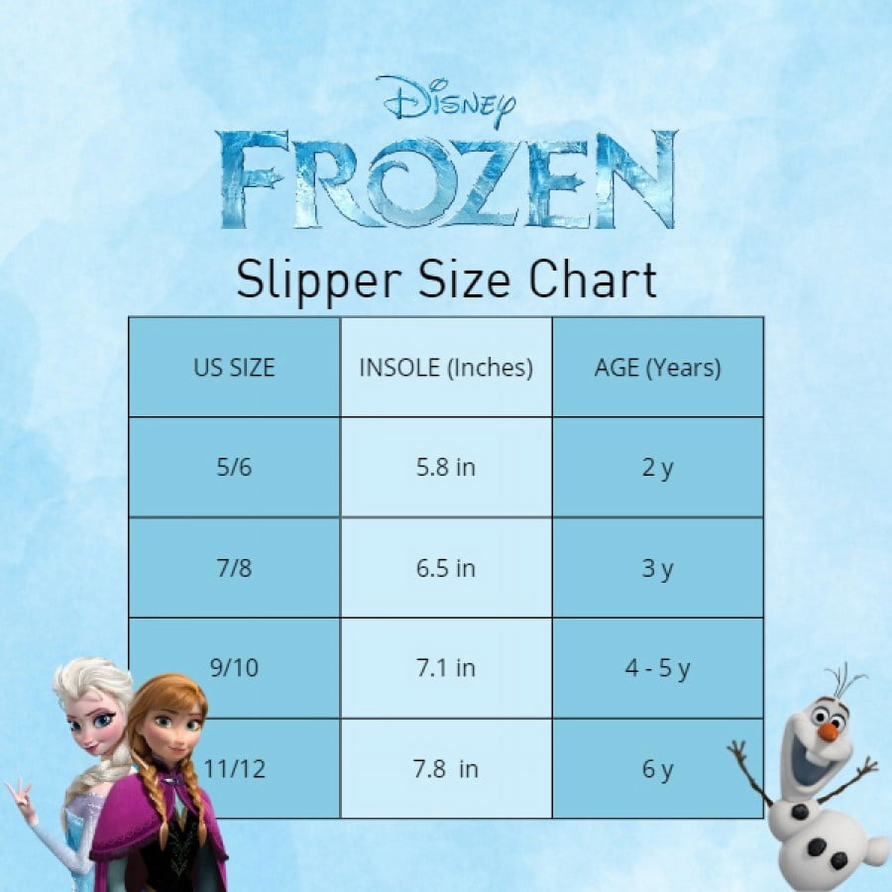 Disney Frozen Anna and Elsa Girls Dual Sizes Slippers