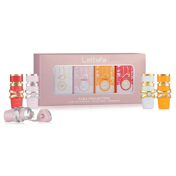 SET MINI LATTAFA YARA 4PZS CANDY 5ML EDP/ TOUS 5ML EDP/ MOI 5ML EDP/ YARA 5ML EDP
