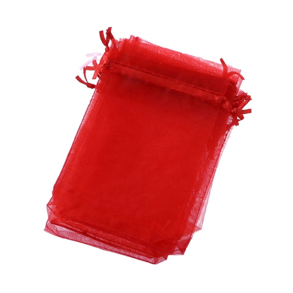 CRILSTYLEO 50Pcs Small Drawstring Bags Red Cloth Candy Storage for Festival Events