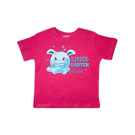 

Inktastic Kindergarten Diva with Cute Blue Monster Gift Toddler Toddler Girl T-Shirt