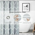 thumbnail image 3 of Grey Geometric Shower Curtain W 84 x H 72,Waterproof Design and Polyester,Quick-Drying, Weighted Hem, Extra Wide Size Shower Curtains Set for Bathroom,Machine Washable with 14 Hooks, 3 of 6