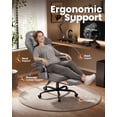 thumbnail image 6 of HLDIRECT Ergonomic Fabric Gaming Chair with Footrest and Massage Lumbar Support, Gamer Chair with 330lb Capacity, Video Game Chair for Adults, Silver Gray, 6 of 8