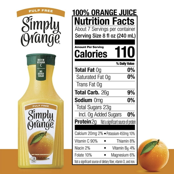 Simply Orange Pulp Free Orange Juice, 52 fl