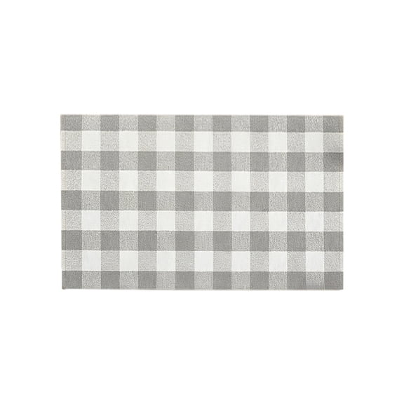 Spring Summer Plaid Doormat Rug - Hand-Woven Cotton Blend Entryway Mat for Indoor & Outdoor Use - Durable, Washable, Perfect for Layering & Versatile Home Décor