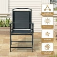 thumbnail image 4 of Pellebant Black Patio Outdoor Folding Dining Chairs Set of 4, 4 of 6