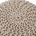 thumbnail image 6 of Round Pouf Foot Stool Ottoman by Sweet Home Collection, Beige, 6 of 6