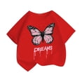 thumbnail image 2 of piuwrlz Kid Short Tops for Girls Short T-Shirts Sleeve Fashionable Printed Round Neck Blouses Cotton T Shirt Top Red Size 8-9 Years, 2 of 9