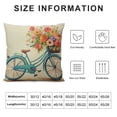 thumbnail image 6 of Nawypu  Blue Bicycle Pillows Decorative Throw Pillow Cover Vintage Watercolor Summer Flowers Bike Pillow Case Cushion Cover for Sofa Bed Living Room 20x20in, 6 of 6