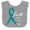 Heather/White, variant on Inktastic Faith Over Fear Ovarian Cancer Awareness with Teal Ribbon Boys or Girls Baby Bib
