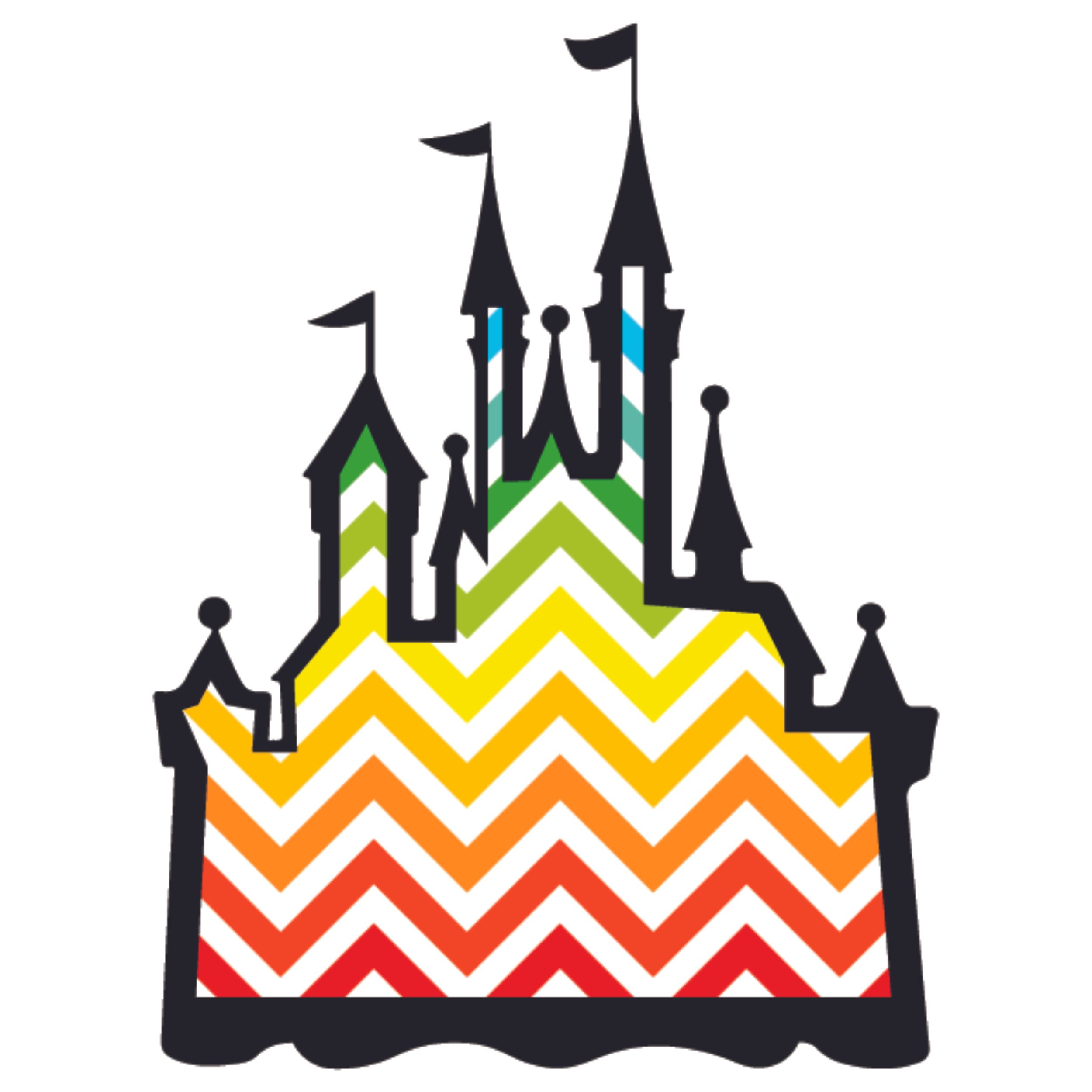 Colorful Disney Castle Cartoon Characters Wall Art Vinyl Sticker Design