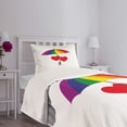 thumbnail image 5 of Ambesonne Rainbow Quilted Bedspread Set 2 Pcs, Hearts Umbrella Love, Twin Size, Multicolor, 5 of 6
