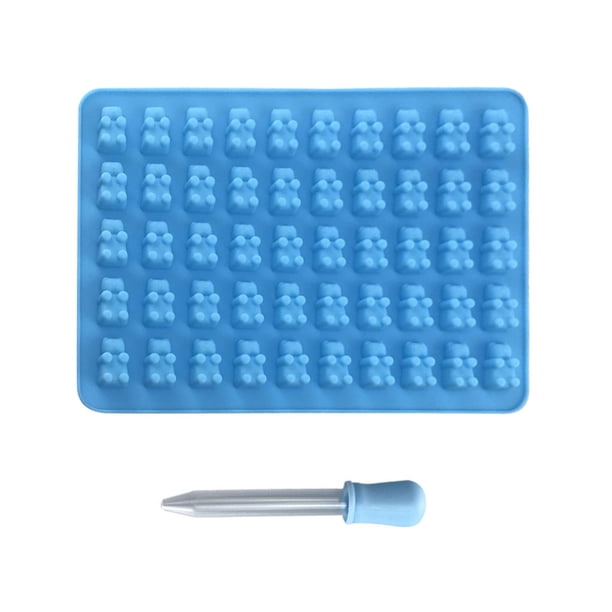 Inteprter Molde para Fondant, fabricante de cubitos de hielo de Chocolate, herramienta antiadherente para hacer pasteles, molde de silicona para hornear Herramientas y accesorios para hornear azul Inteprter HA001621-03