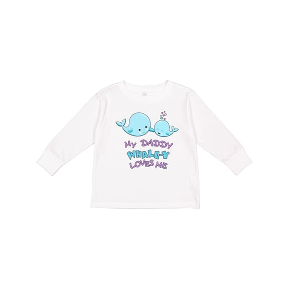 Inktastic My Daddy Whale-y Loves Me Boys or Girls Long Sleeve Toddler T-Shirt