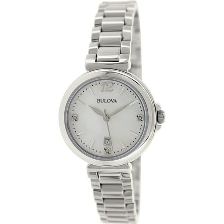Bulova Women's Diamond Gallery 96P149 Mother-Of-Pearl Stainless-Steel Quartz Watch