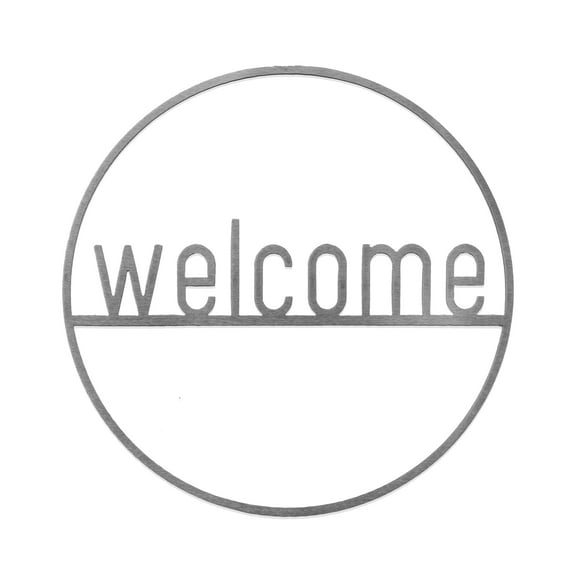Rusted Orange Metal 12" Print Welcome Circle Greeting