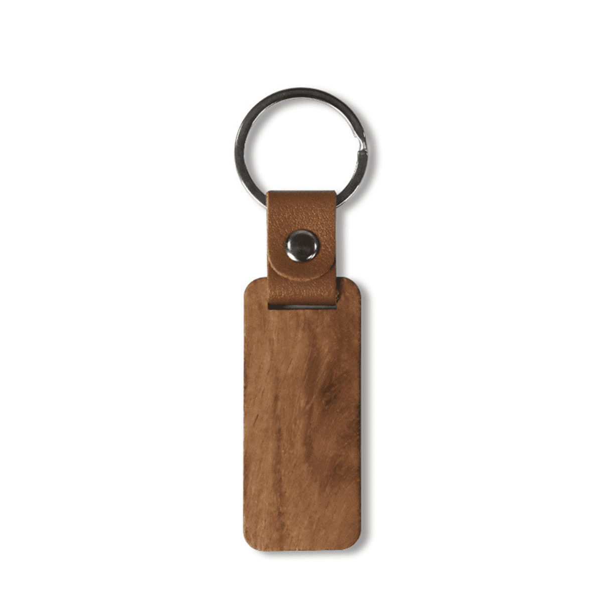 100Pcs Blanks Wooden Keychain Wood Tags Blanks Wood Keychain Rectangular Wood Key Chain