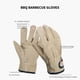 thumbnail image 3 of Greeniant Guantes de picnic al aire libre Camping Fuego Barbacoa Cuero Aislamiento térmico Guantes gruesos Estufas de camping Caqui Greeniant OD009595-02, 3 of 6