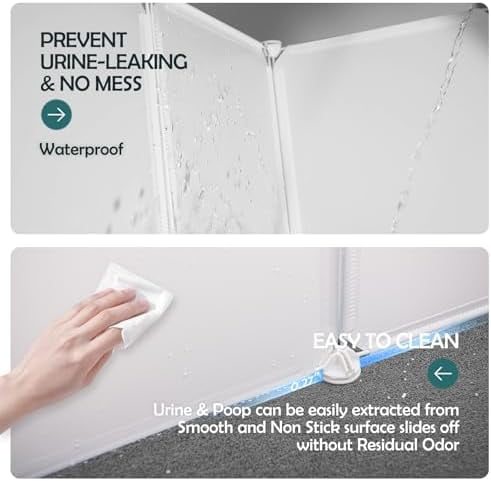 Cat Litter Box Enclosure Splash Guard Extra Large 28L × 21.5W x 18H inch, Light Weight Plastic Sheets with Cat Litter Mat Easy Clean (White)