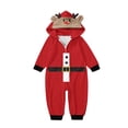 thumbnail image 2 of Pijamas navideños familiares a juego Herrnalise, mono de manga larga de felpa con estampado de celosía a la moda, ropa para padres e hijos, bebé rojo, 2 of 4