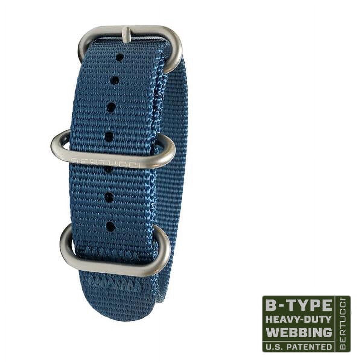 Bertucci A-1S Field Watch, 36mm Stainless Steel, Blue Nylon Strap 