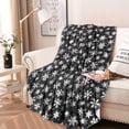 thumbnail image 2 of Black Christmas Snowflake Pattern Round Blanket,Comfortable Soft Flannel Throw Blanket,All Season,Warm Lightweight Blankets for Sofa Bed Couch Living Room Chair 47"x47", 2 of 5