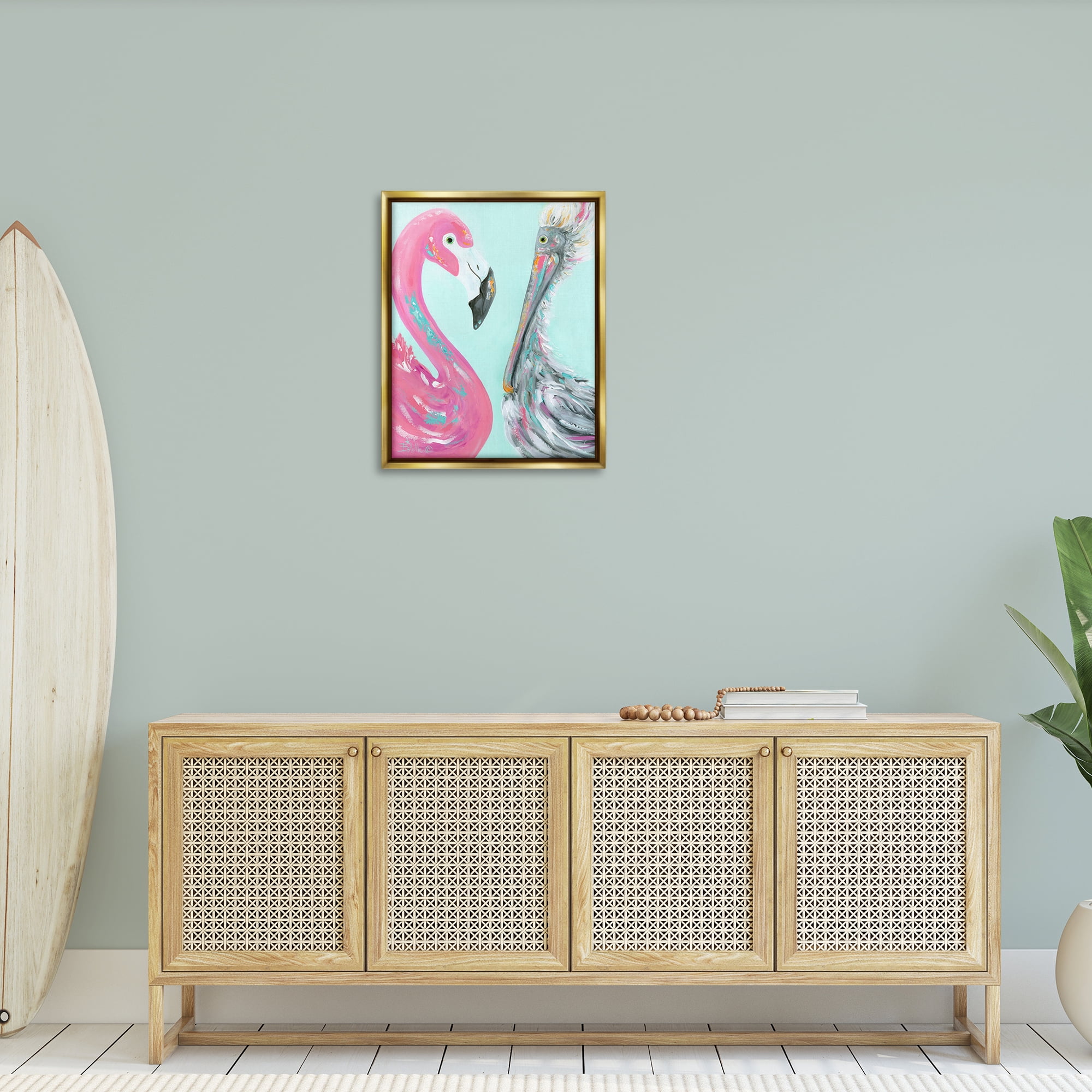 Stupell Industries Wild Nautical Birds Animals & Insects Painting Gold Floater Framed Art Print Wall Art, 25 x 31