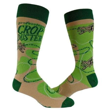 Men s Crop Duster Socks Funny Farting Bathroom Humor Airplane Graphic Novelty Footwear