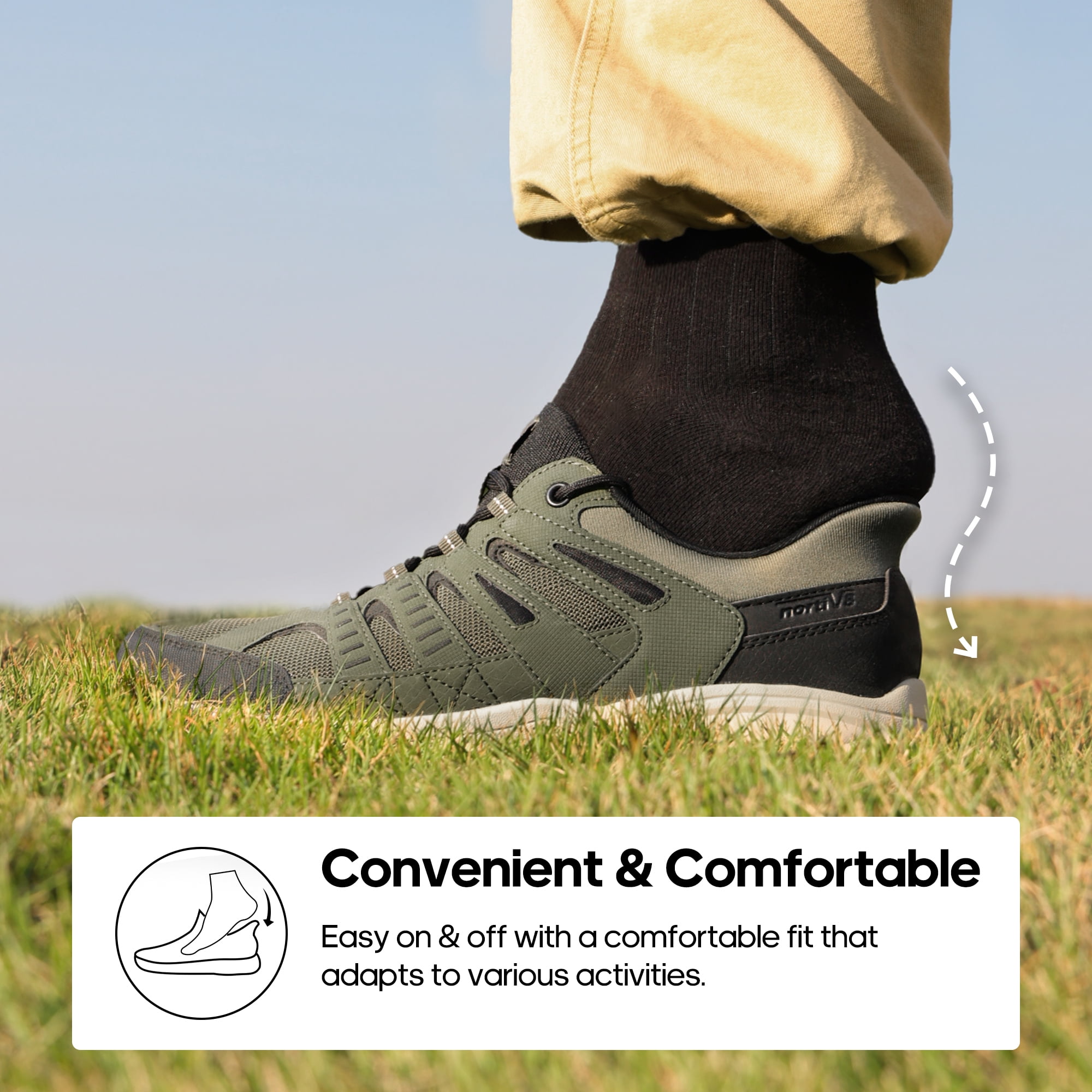 NORTIV 8 Men’s Slip-On Hiking Shoes Lightweight Trekking Camping & Walking Outdoor Shoes