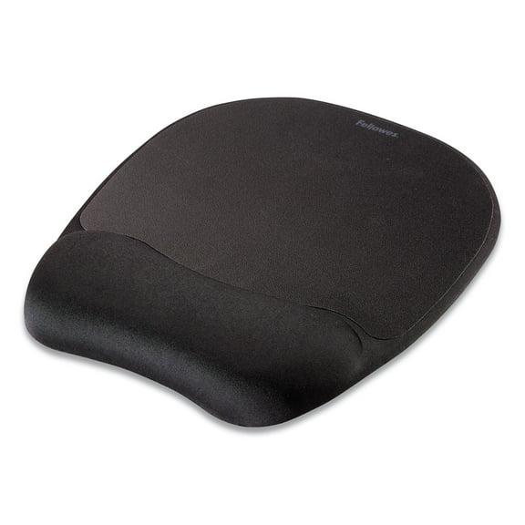 Fellowes Memory Foam Mouse Pad with Wrist Rest, 7.93 x 9.25, Black
