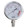 thumbnail image 1 of 2 manómetros de material acero inoxidable 304 de doble llenos de , pantalla de dial de 2-1 / 2 ", montaje inferior NPT de 1/4", manómetro DYNWAVEMX Aparato de manómetro de aire, 1 of 7
