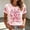 A1-Light Pink, variant on Weikingp Breast Cancer Shirts for Women Short Sleeve Casual Tops Cute Love Heart Ribbon Graphic Print Tee Vintage Floral T Shirt Baseball Shirt Going Out Tops Black L