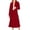 Burgundy, variant on Women's Two Piece Set Solid Long Sleeve Casual Blazer Relaxed A-Line Midi Skirt